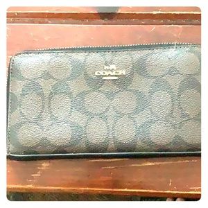 Coach Accordion Zip Wallet In Signature Jacquard